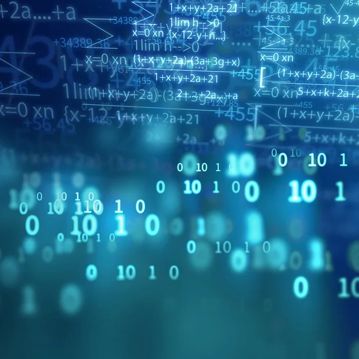 science formula and math equation abstract background. concept of machine learning and artificial