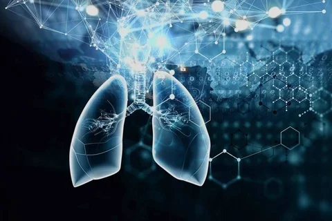 a stylized x-ray image of lungs