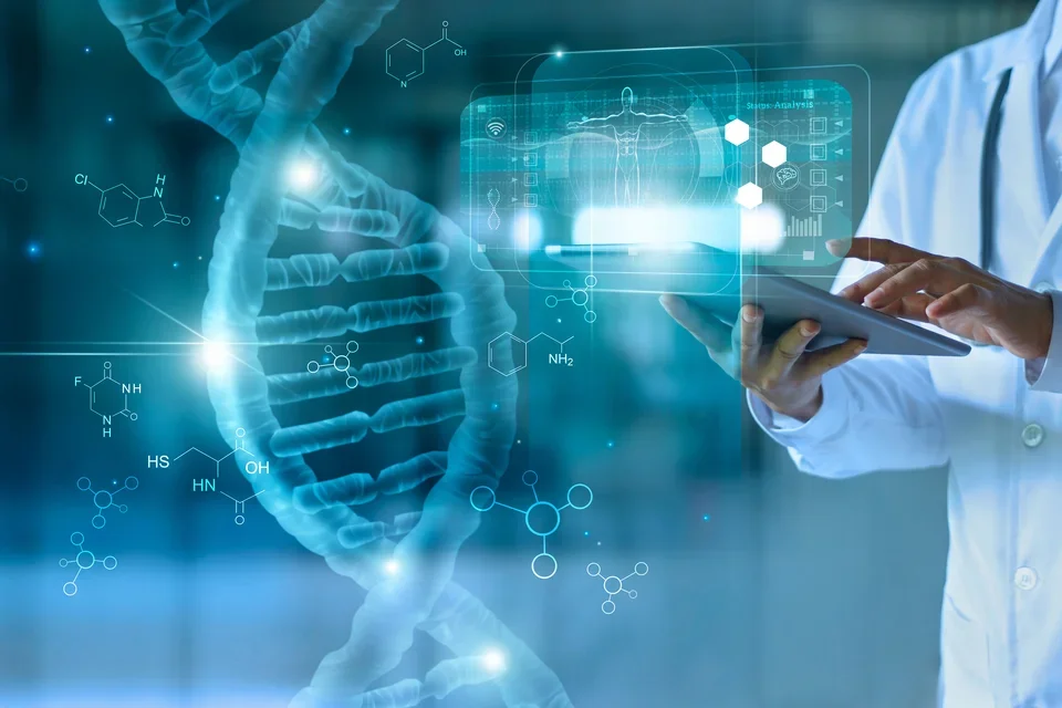 DNA strand with doctor
