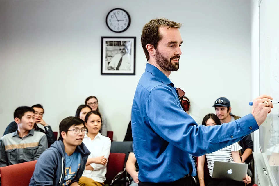 Professor teaching class