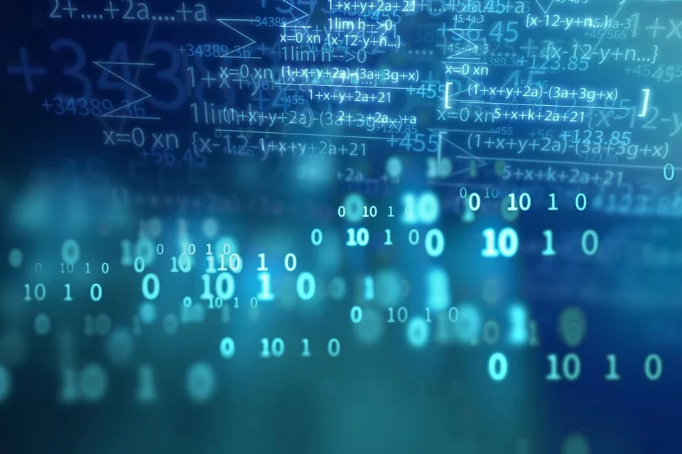 science formula and math equation abstract background. concept of machine learning and artificial