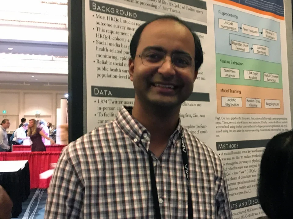 Student at poster presentation