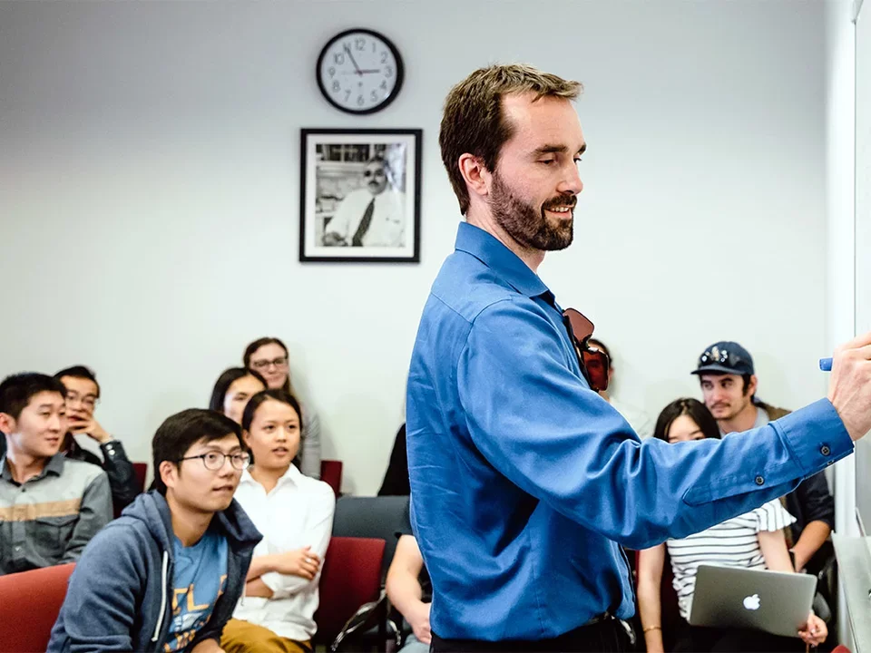 Professor teaching class