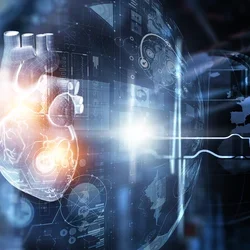 digital heart and globe